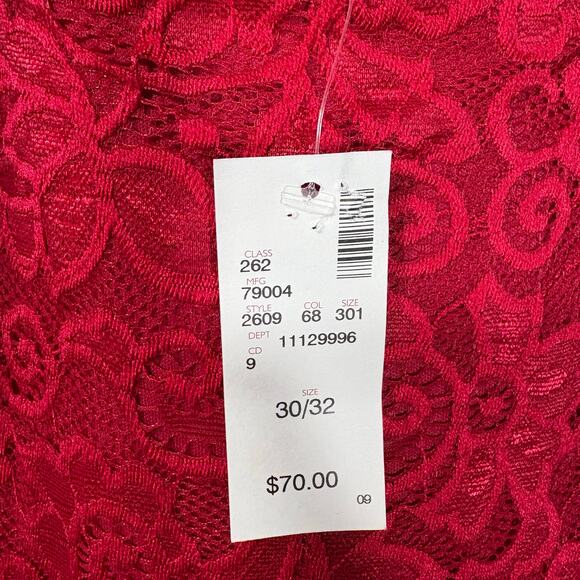 Avenue NWT Red Lace Midi Shift Special Occasion Dress - 30/32 - Womens Plus Size - Picture 6 of 10